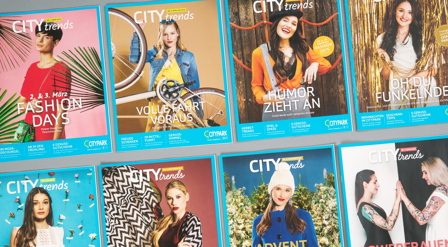 verschiedene Citypark Magazine mit Frauen am Cover